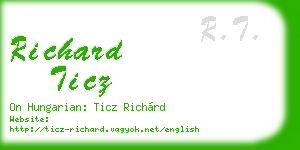 richard ticz business card