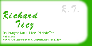 richard ticz business card